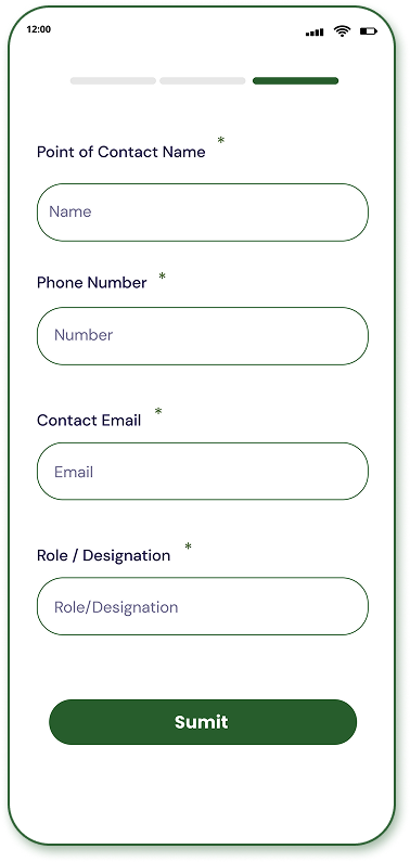 Contact Form Screen